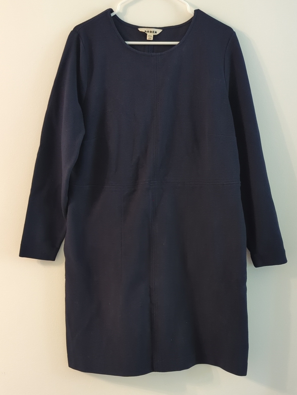 Boden Ottoman Navy Long Sleeve Shift Dress, US 16-18R